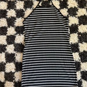 SHEIN Black and White Striped Maxi Dress